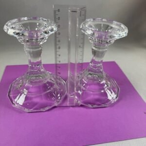 Vintage two sided reversible glass candle holder