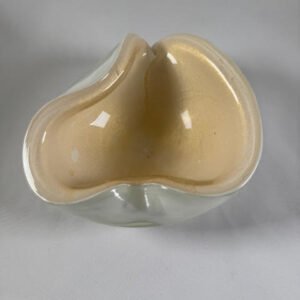 Heart-Shape Murano Art Glass bowl likely crafted in Italy