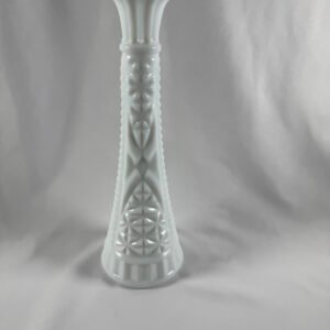 Vintage Hocking stars and bars milk glass bud vase