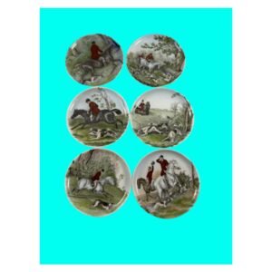 Collection of 6 AK Kaiser  Porcelain Hunting Motifs