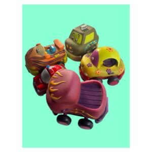 Just-B-You Lot of 4 Pull-Back and Go Toy Cars + Bonus Fire Department Car