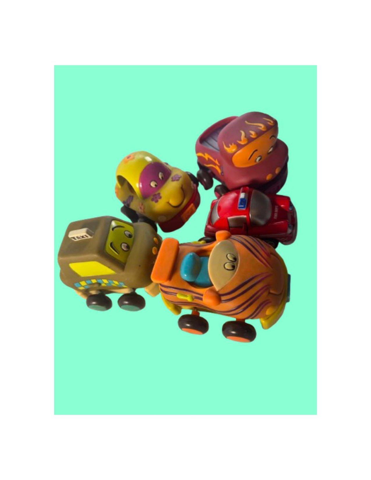 Just-B-You Lot of 4 Pull-Back and Go Toy Cars + Bonus Fire Department Car - Image 3