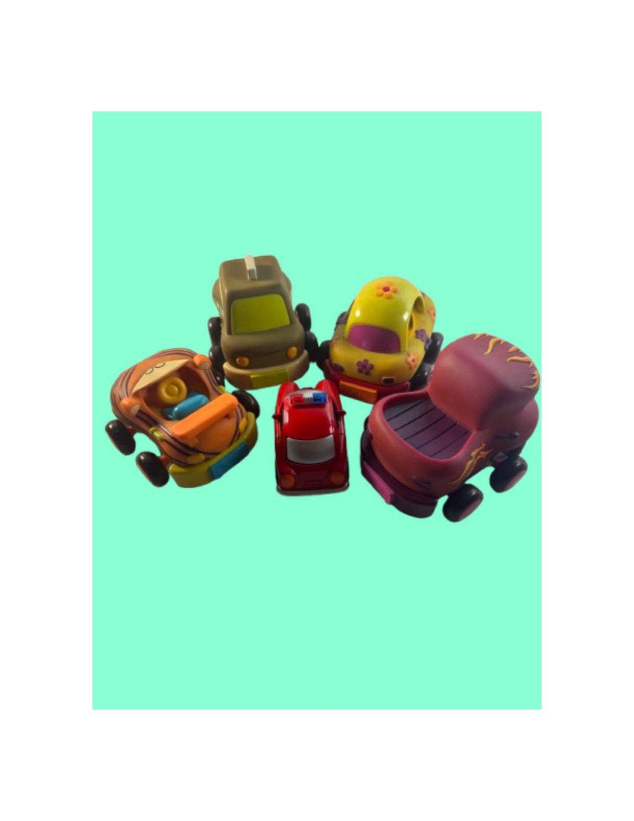 Just-B-You Lot of 4 Pull-Back and Go Toy Cars + Bonus Fire Department Car - Image 4