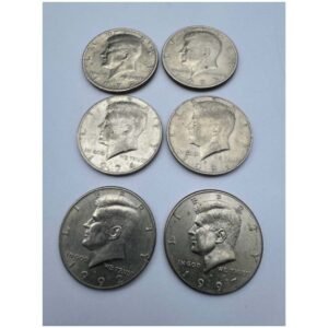 Set of 6 Kennedy Half Dollars