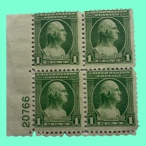 1732-1932 1¢ George Washington Bicentennial Issue Stamps - 1 Block of 4